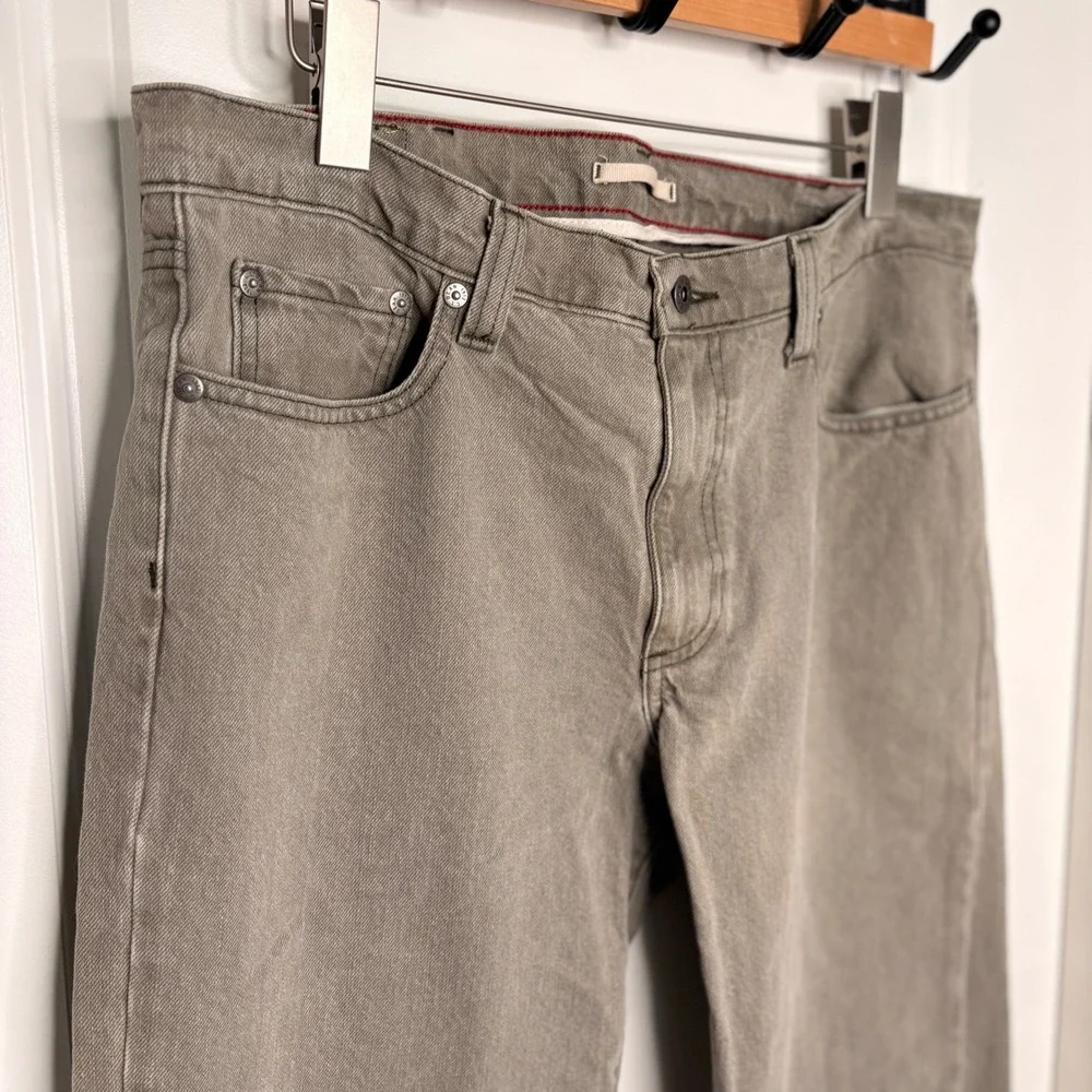 LL Bean Jeans Standard Fit Mens 34x34 Taupe Gray Cotton Casual Work Pants EUC